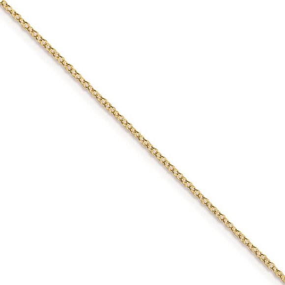 1mm 14k Yellow Gold Plated Sterling Silver Cable Chain Necklace, 18 In - Picture 1 of 8